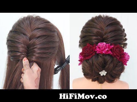 most beautiful bridal juda hairstyle at home | messy low bun hairstyle from  hair stail Watch Video 