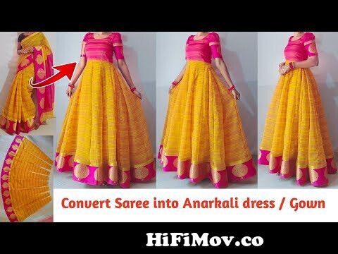 (HiFiMov.co) convert old saree into anarkali dress gown 124 long frock dress cutting amp stitching in kannada