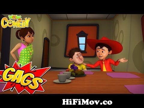 Chacha Bhatija Cartoon in Hindi | New Comedy Gags - 18 | New Cartoons | Wow  Kidz Comedy from chachay cha chay chachi Watch Video 