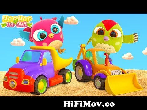Baby cartoons for kids & Hop Hop the owl full episodes. Street vehicles.  Dump truck & tractor. from kids one ki cartoon Watch Video 