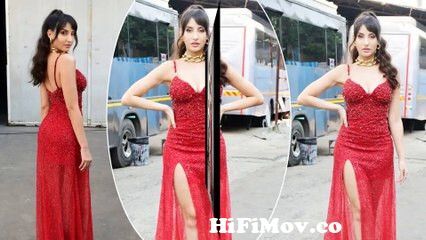 Nora fatehi looks stunning in new Red hot dress #dance #youtube#norafatehi@filminewtrending  from bagla hot song dipjol videos Watch Video 