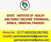 Principal State Institute Hu0026FW Parimahal Shimla HP