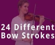 I explain and show 24 different bow strokes on the violin with examples from the best concert violinists and the most beautiful violin repertoire in classical music.nDownload my overview with all bowing techniques here: https://violinlounge.com/24-different-violin-bowing-techniques-violin-lounge-tv-353/nnSUBSCRIBE: http://www.youtube.com/subscription_center?add_user=zmabrouwernnEXTRA RESOURCESnCheck out my YouTube playlist with all my lessons about bowing technique on the violin: https://www.you
