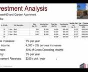 Commercial real estate investment involves a multitude of different analysis, formulas, and models. In this session, TheAnalyst PRO founder Todd Kuhlmann reviews the top CRE investment analysis measures, including certain Key Performance Indicators (KPIs) and Sensitivity.nnUsing the new enhancements in TheAnalyst PRO&#39;s Investment Analysis tool, we will explain and demonstrate:nn- W A L E: Weighted Average Lease Expiryn- Lease Expiration Rollover Analysisn- Annual Gross Operating Income, Expens
