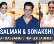 Dabangg 3 finally released a trailer that we all were anticipating for. The trailer launch was held recently and the leads of the movie arrived looking stylish. Salman Khan arrived looking dapper in a grey full-sleeved t-shirt. He looked stylish in the casual outfit. Sonakshi Sinha arrived in a gorgeous white sari with a cape and pearl work. Dabbang 3 is the third franchise of the Dabangg series and we can&#39;t wait for its release.