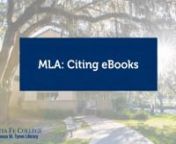 This tutorial will show the basics for citing eBooks using the MLA citation style. Citation examples include an eBook from a library database (at timestamp 0:33), and a downloaded eBook, such as a Kindle eBook (3:00).nnTranscript available at sfcollege.libguides.com/tutorials/mla