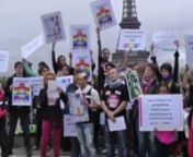 Vendredi 13 septembre, plusieurs associations sont rassemblées place des Droits de l&#39;Homme à Paris, à l&#39;appel de l&#39;association Acceptess-T pour protester contre les lois homophobes du gouvernement russe et en soutien aux personnes LGBT qui en subissent les conséquences sur place et en exil.