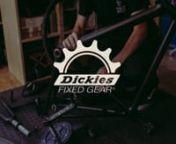 Dickies Fixed GearnSpring / Summer 2014 - 873 Work Pant in actionnDesigned by Andy EllisnnThe fixed gear bicycle has been around since the beginning of cycling history. The need for getting more from a bicycle pushed the fixed gear into the shadows of a vast cycling industry. For over 100 years the fixed gear was pretty much forgotten about... until messengers started using fixed gear bikes, triggering It’s resurgence. In the last few years the fixed gear culture has given cycling a huge awake