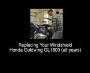 Cruiseman shows how he replaces the windshield on his 2012 Honda Goldwing GL1800. The procedure should be the same for every 2001-2014 GL1800 and F6B.nnCopyright ©2014-2019 PITA, LLC - All rights reserved. No duplication without permission. You may not give, sell, lend, lease, or in any way distribute the video files to others without violating copyright law.nnYou may:nn- Watch these videos as often as you like.n- Download the videos for viewing offlinennYou May Not:nn- Give your Vimeo.com pass
