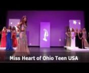 Ivy Hankins crowned Miss Heart of Ohio Teen USA 2012 on July 14th, 2012 in Dublin, Ohio.Ivy&#39;s final walk at last year&#39;s 2013 pageant.Miss Heart of Ohio USA is An Official Recruiter pageant produced and directed by STUDIO RM, LLC every spring.Be part of a new family tradition of STUDIO RM titleholders!This is a chance to advance to MISS OHIO TEEN USA in the fall of the year you are crowned.For more information visit: www.studiormllc.com
