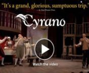 Cyrano,Playing now thru April 6, 2014, www.parksquaretheatre.orgnby EDMOND ROSTANDnTranslated by MICHAEL HOLLINGERnAdapted by MICHAEL HOLLINGER &amp; AARON POSNER Directed by JOE CHVALAnnAn unabashed romance set in the 1640s, with a swashbuckling hero, a case of hidden identity, and a passionate love story. Flamboyant Cyrano is a skilled swordsman and a gifted poet, yet his unusually large nose prevents him from declaring his love for the beautiful and brainy Roxane, who is enamored of handsom
