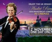 CinemaLive are excited to announce the UK re-release of this record-breaking concert!nnThis is the 10th Anniversary of André Rieu’s traditional summer evening concerts, staged on the most romantic city square in The Netherlands: the Vrijthof in Maastricht!Prepare for emotions to soar during one of the most extraordinary concerts of the year as the maestro puts on a magnificent spectacle during this very special anniversary edition of his much-loved concerts.nnOne of the most popular live ac
