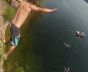 A morning spent enjoying the cliffs on Paul Lake, near Kamloops BC. Not amazingly high drops, but warm water and summer heat make for a pretty fun day up there. Apologies for the bits of shaky camera work. Perhaps a cliff jumping steady cam is in need of development soon.nn- Filmed with: GoPro HD Heronn- Music: Donna by Glen Porter
