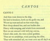 Ezra Pound’s reading of Canto I is sonorous; perhaps he copied the reading style of his former boss, W. B. Yeats. The oft trilled words seem stark and clear. Pound wanted his Cantos to be epic like Homer, and Canto I is a retelling of parts of the Odyssey, dark stuff, flight, and hell and spiteful Neptune. Its language is often obscure, arcane, made up. One wonders if the future will want to spend the time to figure it out and conjure it up. T.S. Eliot’s The Waste Land is luckier in this reg