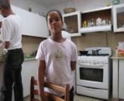 Translation of interview with Ida Gomez, 11, while she cooks batata (fried sweet potato - kind of like fried plantain):nnMe to Ida: I forgot to turn on the camera. Okay, let&#39;s try again. nMe: Little girl, what is your name?nIda: IdanMe: Your last name.nIda: GomeznMe: Where do you go to school?nIda: La ParaguaynMe: And where is it?nIda: New CitynMe: How old are you?nIda: 11nMe: Can you say 11 in ingles?n(Juan Francisco chops coconut.)nIda: ElevennMe: What are you doing with Dona Nidia?nIda: Helpi