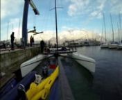 Hey, we have all seen the M32. Reasonably cool boat for sure. But how does it feel? Can it do wind? More importantly, does it fly? As keen and rather lazy F18 sailor I was very glad to be able to spend some time on Lake Garda to try out the M32 with Fredrik Lööf, Martin Strandberg, Lotta Harrysson and Andy. Conditions were wet and sometimes hurrendus. The company of the friendly team and the Italian food made it all worth it. And more. nnThis thing flies. We sailed it in windy conditions with