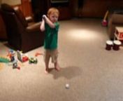 Lucas, age 2 at the time, available to teach my fantasy golf picks how to hit the ball.It&#39;s really simple, fellas.