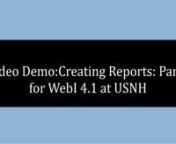 Topics: creating queries; new features; editing existing reports. For best viewing, use Full screen. Transcript is at: https://www.unh.edu/it/enterprise-information-management/transcript-for-webi-41-report-creator-video-1, or see below:nWelcome to WebI 4.1 for the University System of New Hampshire. In this demo we will cover: creating queries for new reports, some new features for report creators, and editing existing reports.nTo create a query for a new report: from the Home tab or Documents t