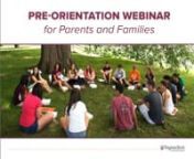 Originally aired on Wednesday, May 25, 2016. (1 hr).nThe pre-orientation webinar is designed to provide information for new students and families about Virginia Tech prior to arriving for Orientation. The hour-long session focuses on financial aid, the Hokie Passport ID Card and related accounts, paying bills and student fees, as well as general information on Orientation and Hokie Camp.nnThe presentation slides are available for download at www.dsa.vt.edu/webinar.nnQuestions about the webinar,
