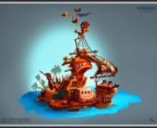 This is a concept piece I created for the main pirate hideout in a game entitled