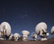 A video compilation of time-lapse footage of the Atacama Large Millimeter/submillimeter Array (ALMA) is now available. The video is a collection of time-lapse shots of the ALMA site in the Atacama Desert of northern Chile, showing the synchronised dance of the array’s antennas as they observe the clear night sky circling overhead.nnThe several minutes of time-lapse video show the antennas in various conditions: as night falls and at dawn, under bright moonlight or with the centre of our Milky