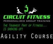 Circuit Fitness - Personalized Group TrainingnThe Toughest Part of Fitness... Is Showing Up!n32496 US Hwy 281N. Bulverde, TX 78163n(830) 515-6951www.mycircuitfit.comnnAgility Course : n(5 Rounds)nn1. Agility Laddern2. Agility Hurdlesn3. Tire Pulln4. Dumbbell Step-Upsn5. Frisbee Mountain Climbersn6. Bosu Lily Padsn7. Punching Bag (50)n8. Run a Lap