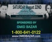 Parish Entertainment Proudly Presents for the first time in Orange County - Shahyad and BarannnSaturday, August 22nd 2015 at the Irvine Barclay TheatrennTickets sold at Angels Farm and Wholesome Choice in Irvine California or at www.OmidBazar.comnnFor more details call: 800.641.0122