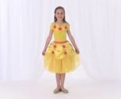 Young girls are sure to fall in love with our brand new line of adorable costumes. These exciting costumes are a collaboration between designers from all over the world. Each one was designed fresh from scratch, with special care going into each and every detail. nnThe Yellow Rose Princess costume looks like something out of a grand fairy tale. It has hand-crafted flowers on the front and the skirt that are absolutely gorgeous. Let the royal ball begin! Features include:nn•Perfect for play