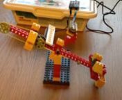 This project is for controlling a balancing robot that I built with the Lego WeDo robot kit. Several photos are included as backgrounds. You can see photos and the control code here:nnhttps://scratch.mit.edu/projects/65365556/nnIt consists of a balance that rotates freely, with a movable weight on each arm. One can be pushed along by hand, the other is moved by the motor via a rubber band.nnOnce the green flag has been clicked, the robot will move its weight so that the arms balance. If you then