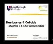 The sixth lecture in the module Particle Technology, delivered to second year students who have already studied basic fluid mechanics. Membranes and Colloids covers the different types of particle related pressure driven membrane separations and models of flux decay and fouling. Colloidal behaviour using the DLVO theory is also covered, including colloid stability.nnThis material is suitable for HND, BSc, BEng, MEng, and MSc levels.nnAlso visit;nmidlandit.co.uk/particletechnology.htm for further