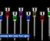 https://www.bmstores.co.uk/products/eveready-mini-solar-lighting-posts-10pk-white-3311881nnLight up your garden with these stunning Solar Mini Light Posts from Eveready.nnPerfect for arranging on patios, pathways, borders and driveways.nnThe solar-powered lights automatically switch on at dusk, creating a gorgeous light show in your garden.nn10 pack.nnAvailable in White or Colour Changing.nnWe&#39;ve got loads more amazing Garden Solar Lights in-store at B&amp;M! Come see us in your local store and