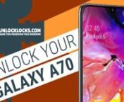 Get Unlock Code : http://www.unlocklocks.comnnIf you bought your Samsung Galaxy A70from a network service provider either on “pay as you go” or “on contract” most probably your Samsung is locked to that network and you are not able to use with other carriers. If you want to use your device with other GSM SIM cards you need to unlock Samsung Galaxy A70 .nnnWhy unlock Samsung Galaxy A70?nThere are several benefits of unlocking your phone, below are the few…n1. You can use the local S