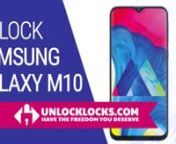 Get unlock code now https://unlocklocks.comnnHow to Unlock Samsung Galaxy M10 by Unlock Codenn1. With or without SIM Card inserted type *#06# on your mobile dialpad tonyour device IMEI number and note it down as you will need to order the uniquenunlock code of your Samsung Galaxy M10.nn2. visit https://unlocklocks.com/ and order your unlock code. once unlock codenarrived in your email complete steps below to enter the unlock code.nn3. Power off the device and remove the original SIM card if inse
