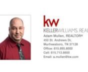 3732 Precious Ave Murfreesboro TN 37128 &#124; Adam Mullen nnAdam MullennnAdam has been in the real estate market since 2017 in which he has focused on education to give his clients the best representation and service possible. He has earned his SRS (Sellers Representative Specialist) &amp; AHWD (At Home With Diversity) certificates. Adam has been successfully navigating his clients through the process of buying their new home or selling their investments along with his continuing education. Adam was