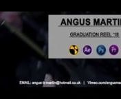 Graduation Showreel 2018. Recent Graduate of the University of South wales, from the Film, Visual Effects &amp; Motion Graphics course. Majoring in 2D compositing and clean up. nn00:01 - 00:14 - Keith Barry-John, third year final major Project. In this shot I was responsible for cleaning up the barrel, bringing in the multipass renders for each shell, shuffling out the different passes and compositing them back together, plussing layered scratch textures through the specular passes, adding motio