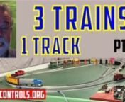* This AutoControls.org (aco) video shows a Z-Stuff DZ-1011 Infrared Block Detector and an NCE DCC “Mini-Panel” controlling 3 DCC HO trains on the same mainline, using NO turnouts.nn* THE LOGIC:The basic logic is to have 2 trains “creeping” in the yard at slow speed, with the 3rd train “cruising” on the mainline.nn* When the train on the mainline crosses in front of the Z-Stuff detector and enters the yard, the frontmost of the 2 “creeping” trains is speeded up to “cruisi