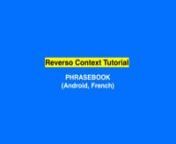 Reverso Context App - Tutorials - Phrasebook - French - Android from reverso context french