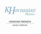 Creekside Preserve offers 4 designs of 1 &amp; 2-story single-family homes in Lincoln, CA with up to 3,452 sq. ft. and up to 4 bedrooms. Select home designs feature available multi-generational living, up to 5 bedrooms and up to 5-car garages. Enjoy no HOA and large homesites from 8,000 sq. ft. to 29,000 sq. ft.