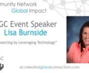 Watch as Lisa Burnside shares a motivational talk “Connecting by Leveraging Technology” with AGC.nnDr. Burnside lives on a lake in Minnesota and on a golf course in Arizona, thanks to technology. She worked in the insurance industry for 28 years in charge of technology and management, has a business degree from the University of Minnesota and attained both her MBA and DBA degrees from Walden University. As a Distinguished Toastmaster with Toastmasters International, she continually hones her