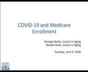 Because of the COVID-19 crisis, people who are eligible for Medicare may need to enroll in coverage for the first time. This includes people who have lost employer-based coverage and people who missed other enrollment periods. Other individuals who are already enrolled in Medicare may need to switch Medicare Advantage or Part D prescription drug plans to better meet their needs. This webinar will answer your questions about how to assist older adult clients with the Special Equitable Relief and