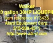 300 GALLON LIQUEFIER, stainless steel, 30HP...nnA Walker 300 gallon capacity Liquefier for high-shear agitation to disolve, emulsify, dispersesolids and semi-solid ingredients in liquids, including powders, natural gums, thickening agents, flours, cocoas, yeast, powdered eggs, starches, condiments, caseinates, juice concentrates, food purees, whey solids, and even cheese slurries.nn~ 48 inch by 48 inch by 30 inch deep single wall square body blender vesselnwith 2.5 inch bottom side out