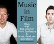 Join me for an exclusive dialog with Music Producer Rob Kleiner - on the importance of music in film.nnROB KLEINER:nnFrom starving artist to Grammy nominated Songwriter/Producer, Rob Kleiner moved to Los Angeles in 2011 to pursue songwriting. In a short time, Rob has established himself with his signature warm soulful style, the likes of which can be heard in his collaborations with such artists as of Sia, Cee Lo, Andra Day, Natalia Jimenez, Haley Reinhart, ZZ Ward, LP, Chantal Claret and many m