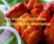https://youtu.be/3m6ijcthxlsnnnnHow to cook chicken 65 - chicken kebab restaurant style at home. nTake 200 grams of boneless chicken, add turmeric powder, red chili powder, garam masala powder, home made spice mix, salt, curd, food color and 2 spoons of oil. Give it a nice mix and rest for 4 hours, for better results rest marinated chicken over night.nnHeat oil in a wok and add the marinated chicken pieces, cook for 3 minutes at high flame.nnTasty and simple restaurant style chicken 65 - chicken