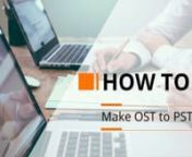 How to make ost to pst? The only solution is to convert ost file to pst file format. You can try &#39;OST Extractor Pro&#39; for that.nRead More: http://www.emailconvertertools.com/how-to-make-ost-to-pst/nnIf you want to get your data from OST files that are for some reason inaccessible, you should definitely check out “OST Extractor Pro.” It’s a windows tool from USL Software, the leading company in email recovery and migration tools.nn“OST Extractor Pro” is housed with effective features tha