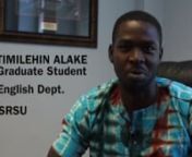Timilehin Alake is an international grad student from Nigeria with a background in linguistics. He tells us why he came to Sul Ross for his masters in English and what his experience has been. Timi talks about how the GSC helped him during his program and what he plans on doing with his degree.