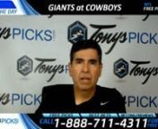 Go to: https://www.tonyspicks.com The New York Giants are facing Dallas Cowboys in an NFL pro football game Sunday night September 10th, 2017. NFL pick prediction odds Dallas -3.5 with over under odds 47.5. Game is broadcasted by NBC TV. NFL pick prediction New York Giants vs. Dallas Cowboys is ready now and sent fast to preview readers who request it. nnStart Time: 8:30 PM ETnnLocation: DallasnnDate: Sunday September 10th, 2017nnTV: NBCnnNFL Point Spread Odds: Dallas -3.5nnMoney Line Odds:D