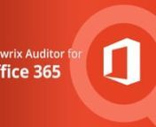 Netwrix Auditor for Office 365 delivers complete visibility into what’s going on in your Office 365 environment. This insight empowers organizations to see who has access to what, monitor user activity in SharePoint Online, and audit all modifications and non-owner mailbox access events in Exchange Online to enhance the security of their critical data, continuously ensure business availability and prove compliance with less effort.nnLearn more at netwrix.com/office_365_auditing.htmlnnOver 56%