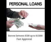 Personal Loans . Get a Personal Loan Approval within an Hour and the funds deposited to Your account in a Day . Loans from &#36;100- &#36;15000 processed instantly . Flexible Repayment Plans available for anyone. Click here to get more information =======&#62;&#62;&#62;&#62;&#62;&#62;&#62;&#62;http://www.personalloans.ltd/GetCashFast