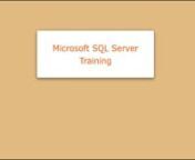 Microsoft SQL Server Training For BeginnersnnSQL Server Installation videonnhttps://vimeo.com/240420806nnWatch more SQL server videos at http://www.dailymotion.com/playlist/x528y5nnMicrosoft SQL Server Training For BeginnersnnLearn step by step introduction to the Microsoft SQL Server database concepts. In this course you will learn about Database, tables, insert, select, update, delete, Joins, Temp tables, Stored Procedure, SQL Injection And Advantages of Stored Procedure, Built-in Functions, U