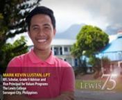 HALFWAY ACROSS THE WORLD, A SON OF BALTIMORE KEEPS ON GIVINGnnReginald F. Lewis (RFL) was born in Baltimore, MA, yet the memory of his brilliant tenacity and generosity is alive and well in a city located half a world away.nnMark Kevin Lustan is a teacher at The Lewis College of Sorsogon City, PH, founded by Loida Nicolas Lewis to honor her late husband. When RFL was alive, he often sharedthat